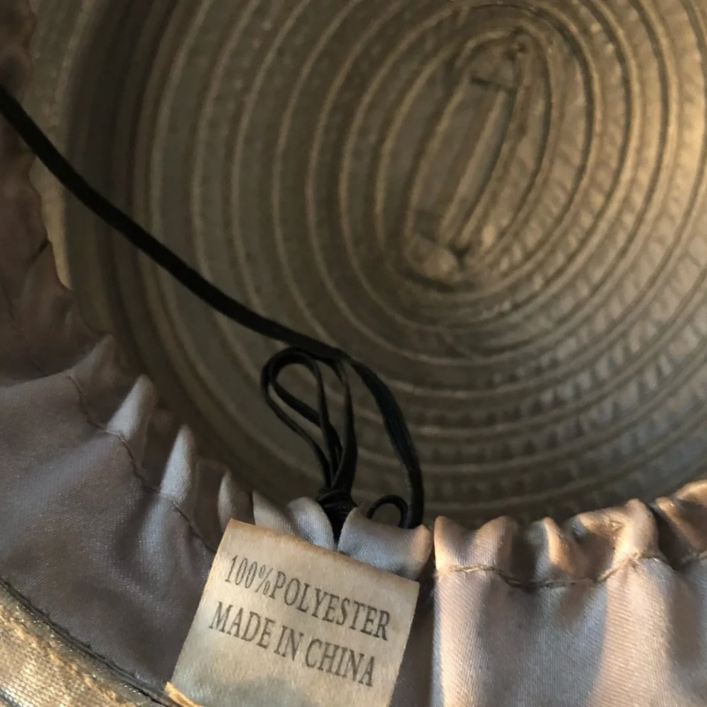 Vintage Wide Brim Silver Metallic Derby Hat - Picture 10 of 12